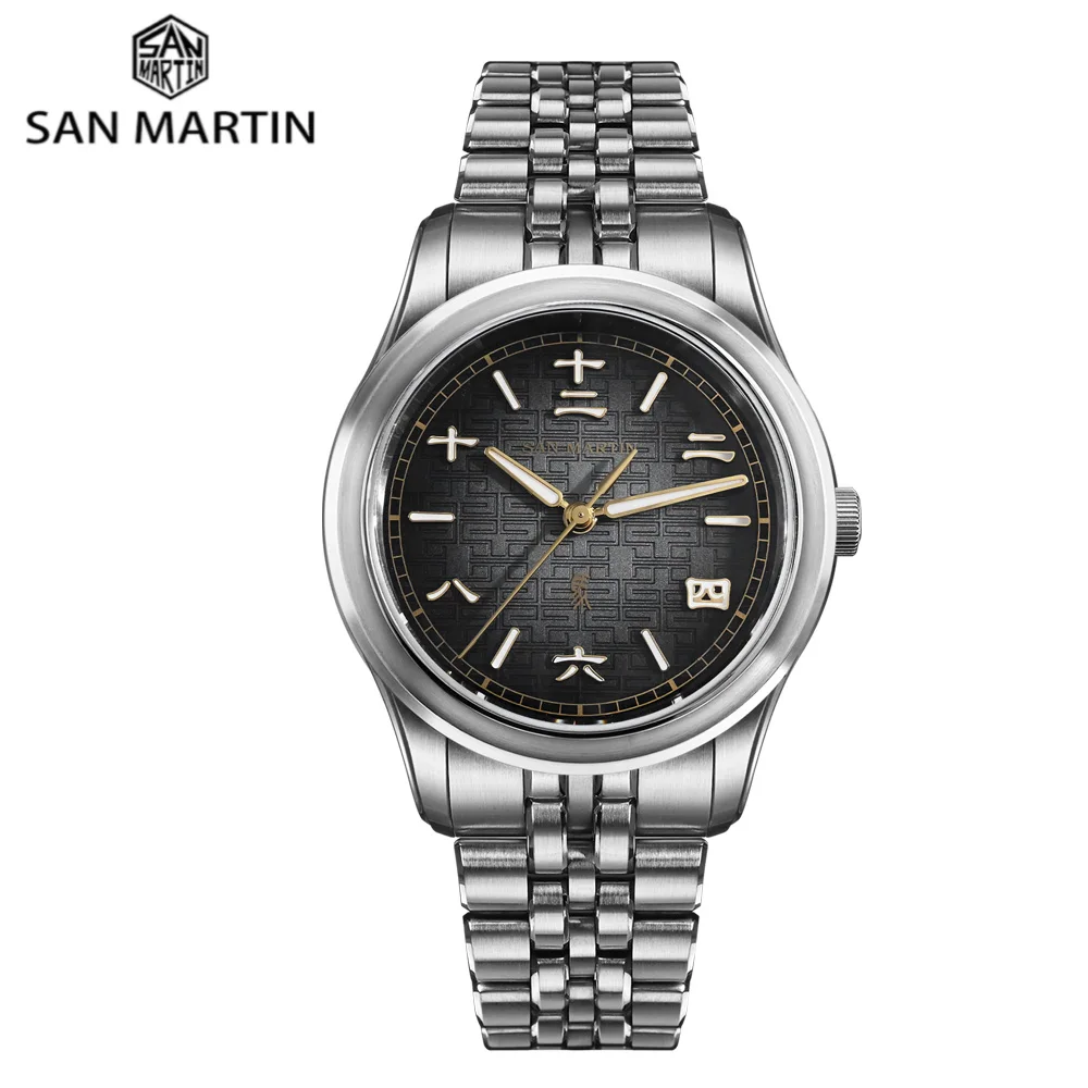 

San Martin 39mm 2026 Horse Year Chinese character Dial Miyota 90S5 Mechanical Watch Sapphire Glass Case Back BGW-X1 SN0144GX-8
