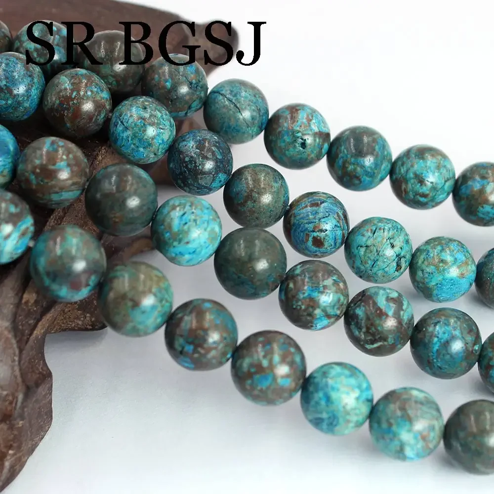 4-12mm Round Chrysocolla Loose Gems Stone Jewelry Findings DIY Beads Strand 15\