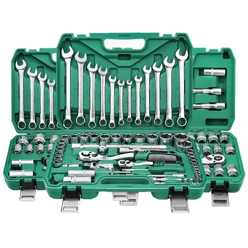 Multifunctional auto repair tool set 216 pieces 151 pieces fast ratchet sleeve wrench 46 pieces on-board set