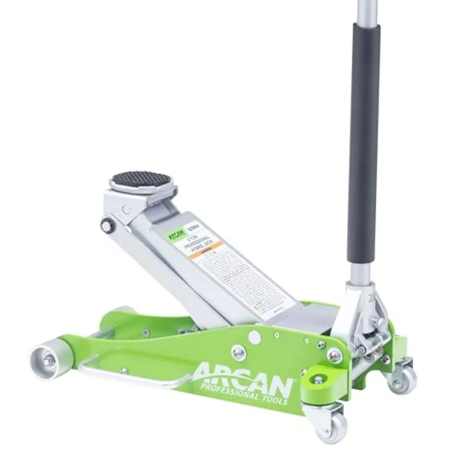 

3-тонный гибридный низкопрофильный домкрат из алюминия и стали с двойными поршнями, усиленной подъемной штангой, резиновой защитой и силиконовым покрытием