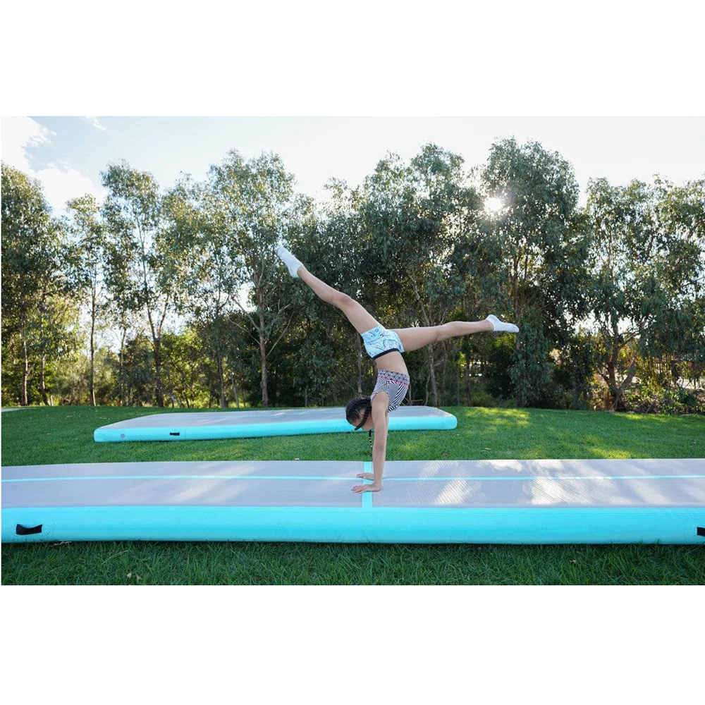 Pista de aire inflable con logotipo personalizado, con bomba eléctrica, estera de aire para gimnasia, suelo de entrenamiento de Yoga para interiores y exteriores, superventas