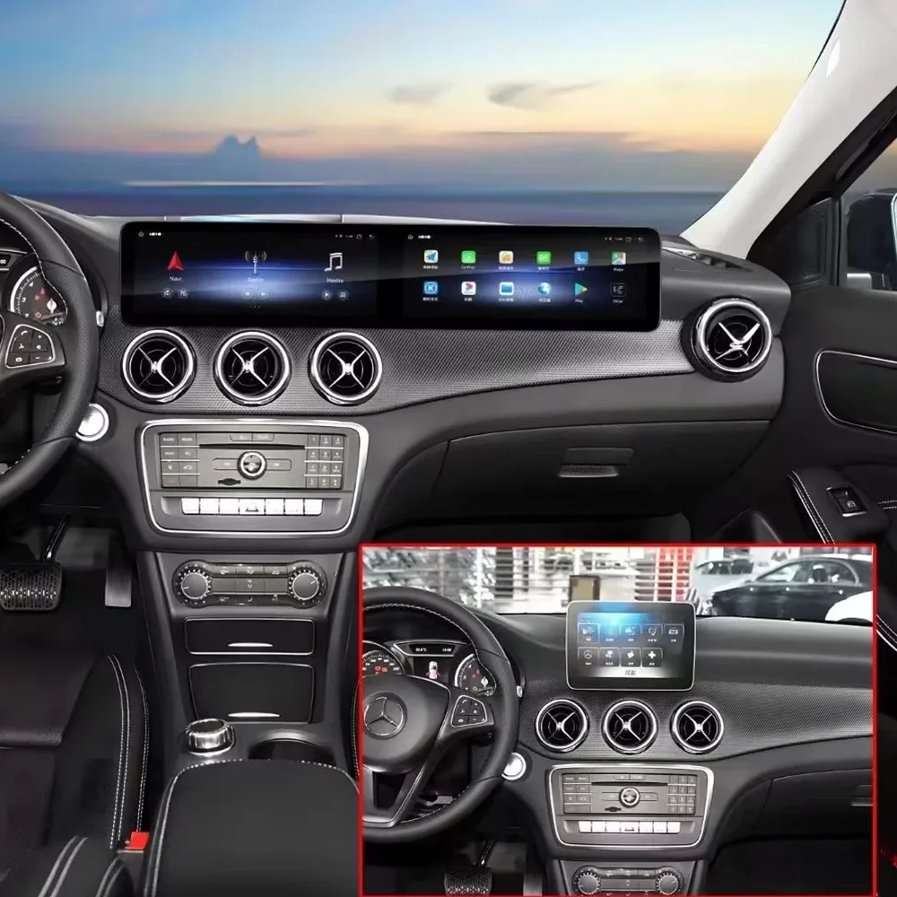 

12.3+12.3 Dual Screen 128G Android Carplay For Mercedes Benz C GLC NTG 5.0 5.5 6.0 2016-2022 GPS Car Multimedia Video Player