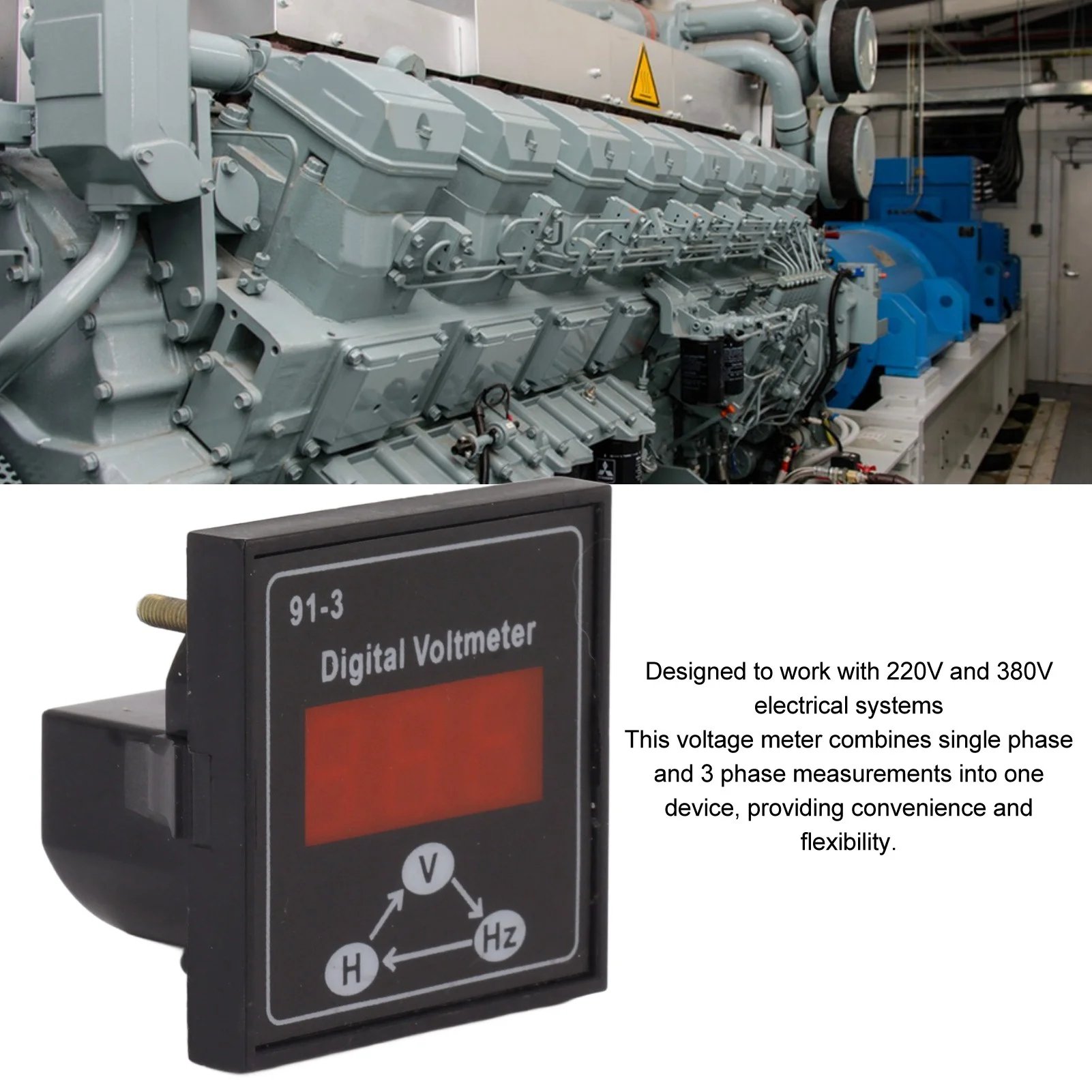 Voltage Meter 3 Digit Led Digital Display Plug In Connection 220V 380V Plastic Accurate Digital Voltmeter for  Generator