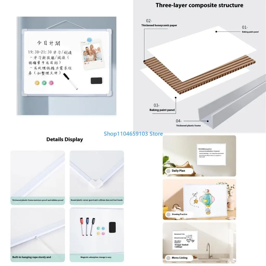 

Двойная боковая настенная доска для письма Магнитная съемная офисная домашняя палуба