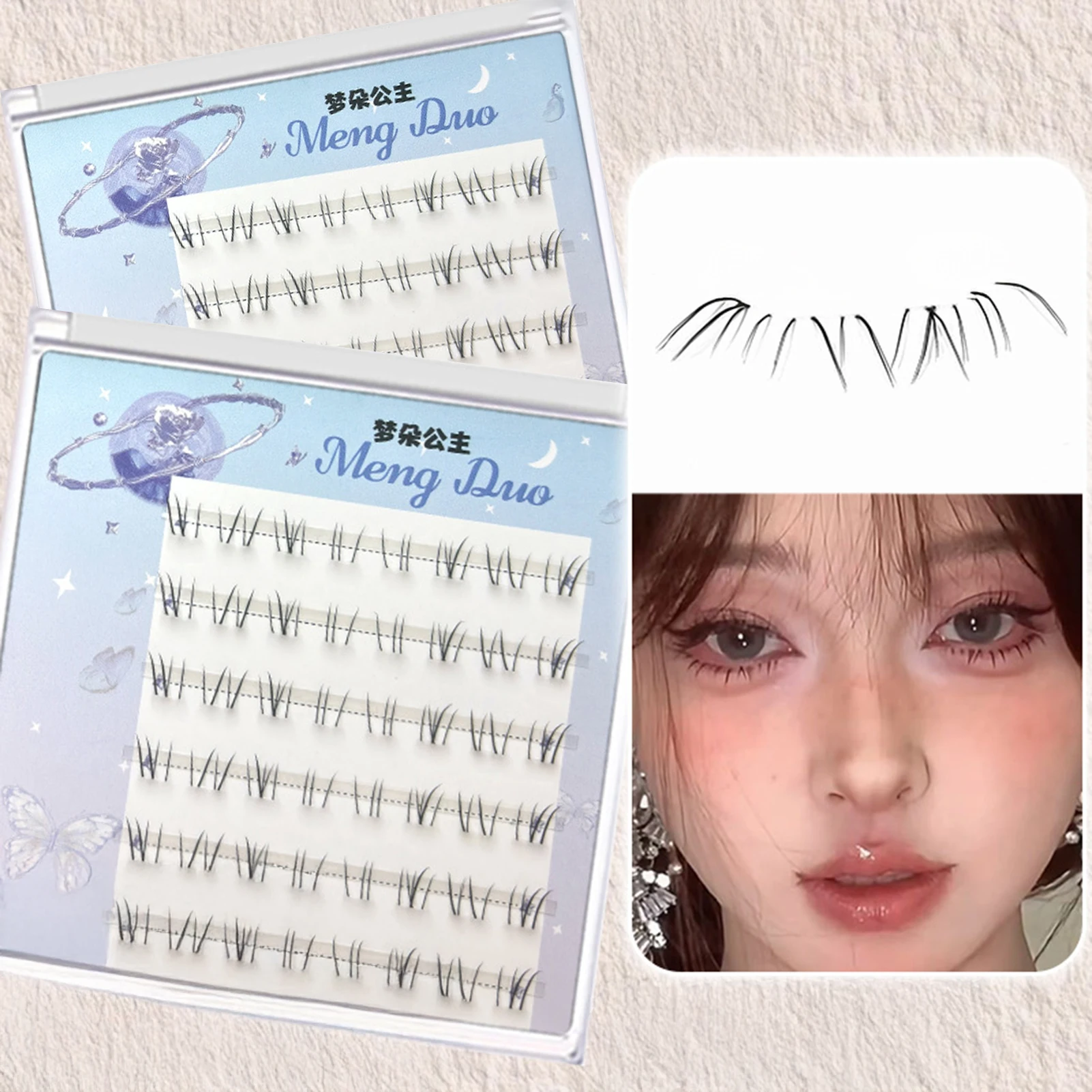 Selbstklebende untere Wimpern, Fee, gefälschte Wimpern, segmentiert, natürlich, unter den Wimpern, Manga-Unterwimpern, Make-up, Wimpern, DIY-Werkzeug