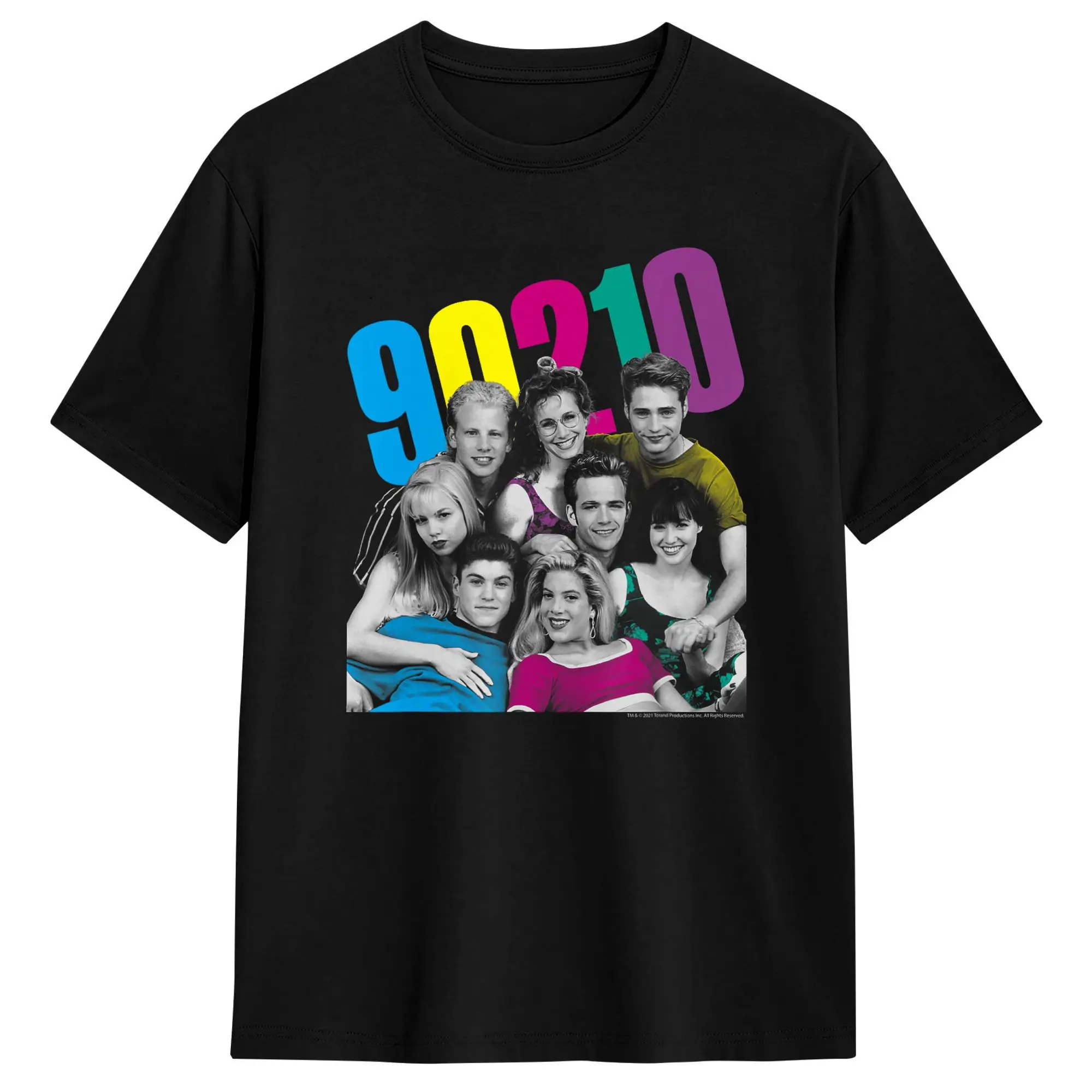 Beverly Hills 90210 Group Shot Neon T Shirt Summer  Leisure T Shirts Cotton Round Neck Plus Size Tees Short-Sleeve Y2K Tshirt