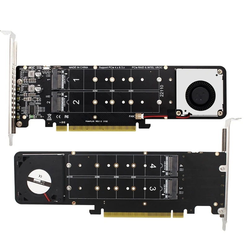 PCIe X16 to M.2 M-Key NVMEx4SSD RAID Splitter Card - A Must-Have Accessory for Your Server