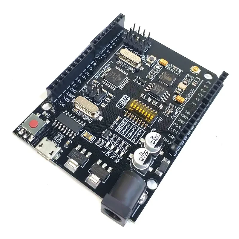 

WiFi R3 ATmega328P+ESP8266 CH340 (32Mb memory) 6V-9V USB-TTL CH340G For Arduino UNO NodeMCU WeMos One Development board