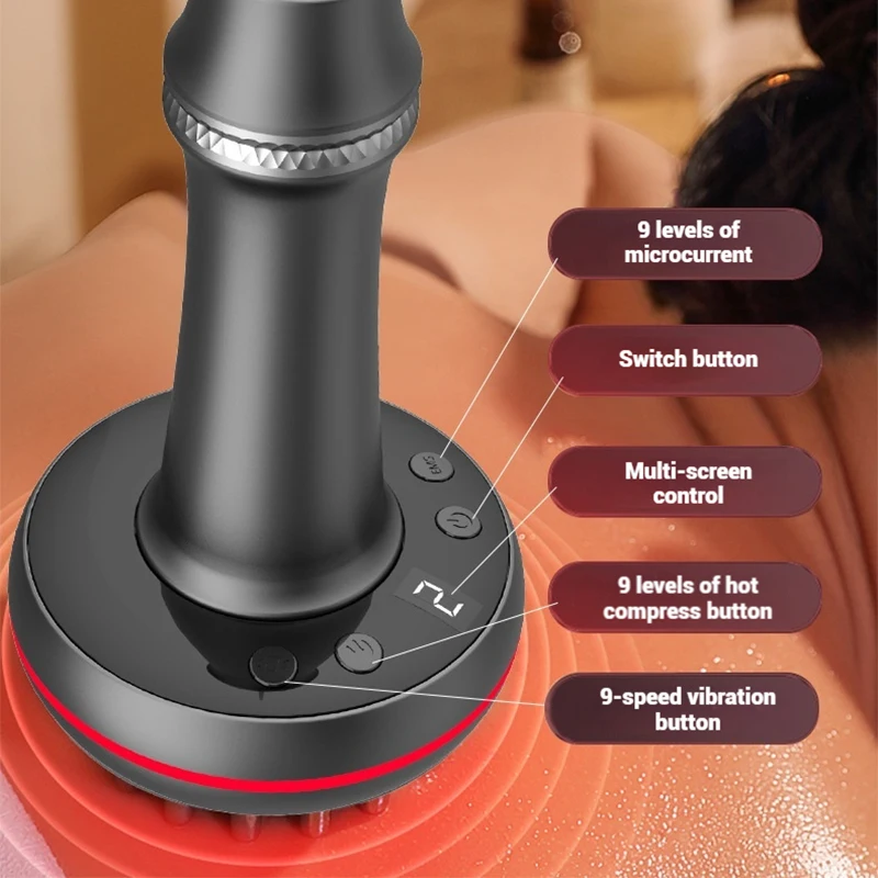 

Electric Meridian Brush for Body Massager Vibrate Microcurrent Hot Compress Scraping Lymphatic Drainage Machine Fat Burner