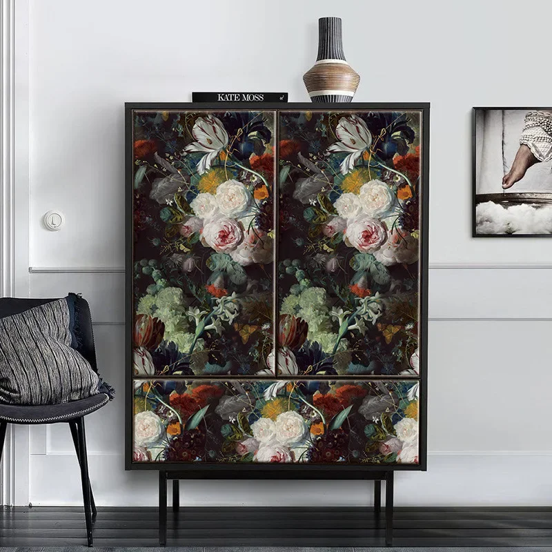 미국의 럭셔리 레트로 벽 스티커 PVC 자체 접착 벽지 TV 배경 벽 단장 한 가구 스티커 3d 벽지