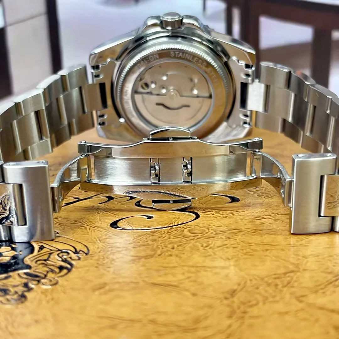 Top Luxury Submariner Series Men's Watch, Fashionable Business Waterproof Automatic Mechanical Watch for Men, Skeleton Design, Stainless Steel Strap, Holiday Birthday Valentine's Day Men's Gift