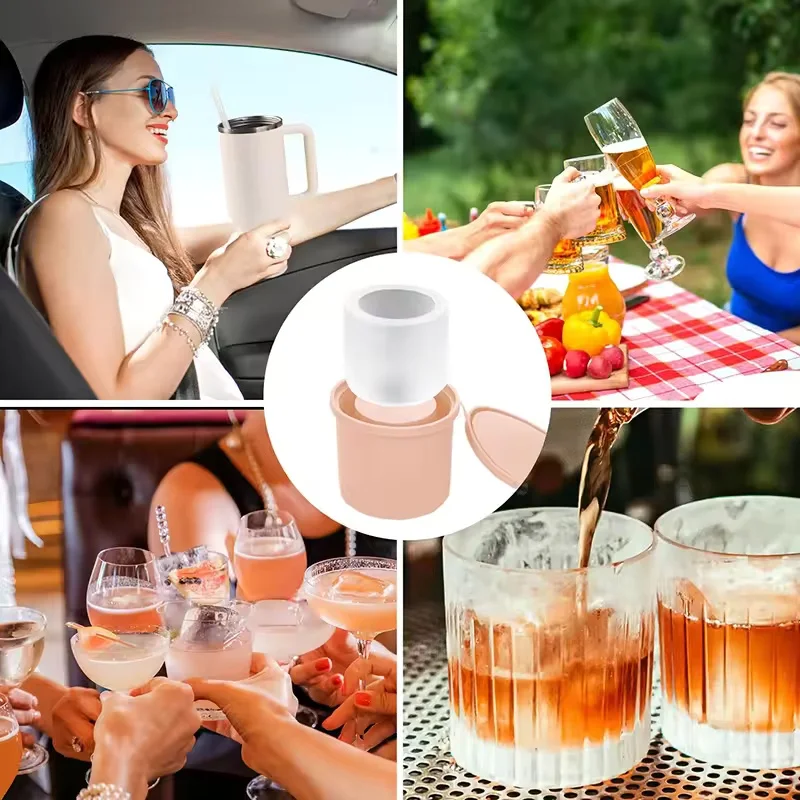 

Silicone Ice Cube Tray Cylinder Shape For Stanley 20-40oz Tumbler, With Lid Freezer Ice Maker For Whiskey Cocktail 2026 Cooling