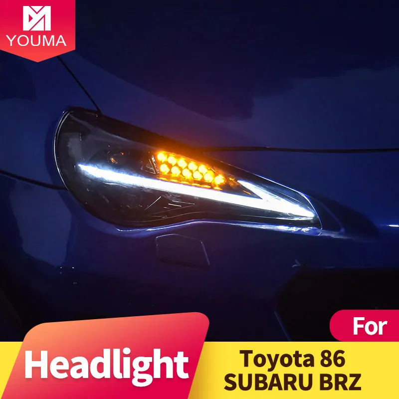 Car Lights for 86 2012-2020 Subaru BRZ LED Auto Headlight Assembly Upgrade Bicofal Lens Dynamic Signal Lamp Accessories