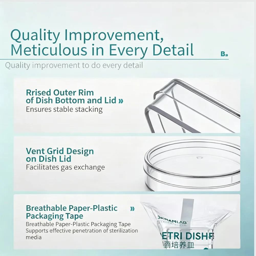 10pcs/lot Disposable plastic bacterial Petri dish 13 x 13cm Culture Dish Plate for Laboratory Analysis