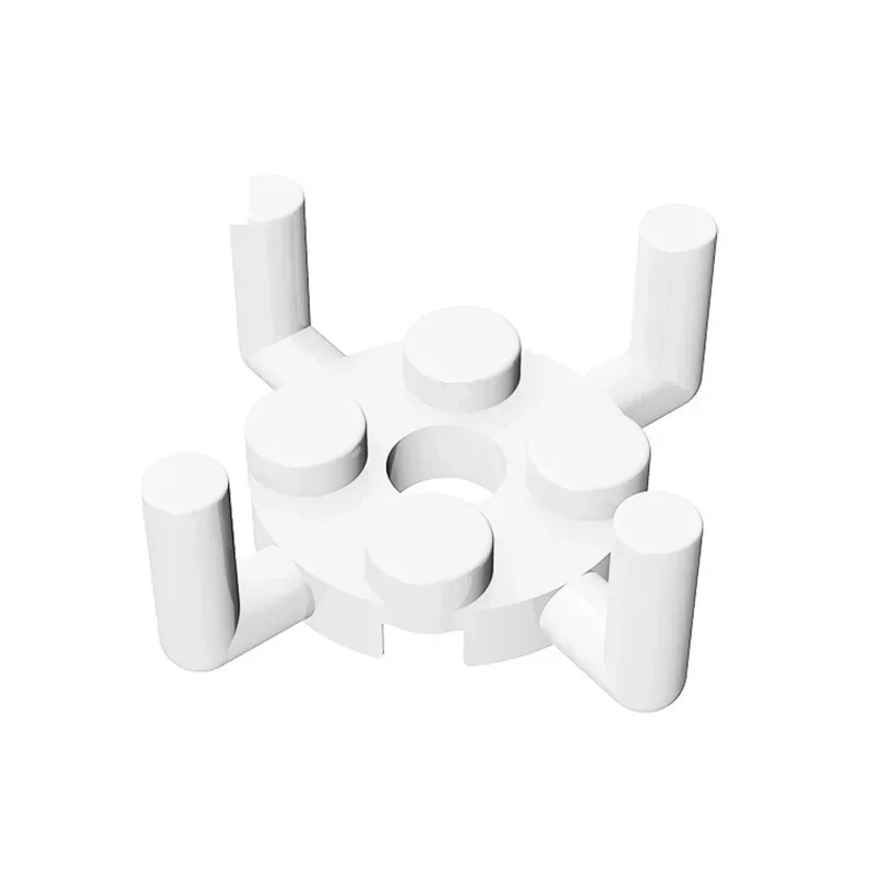 MOC 10PCS 98284 Plate Round 2 x 2 With Pin Holes Building Blocks Set Plate 4 Bars Bricks Particle DIY Toy Children Birthday Gift