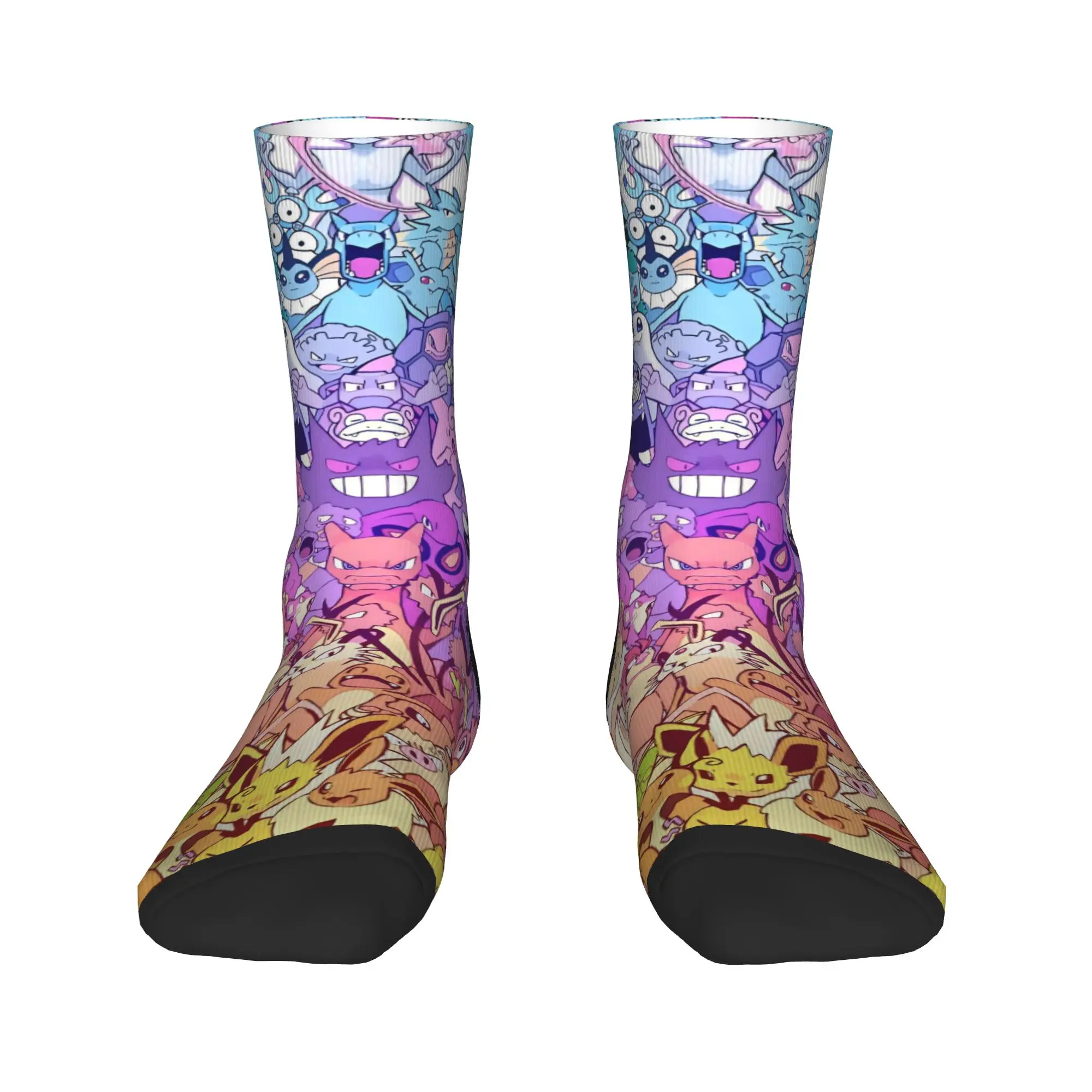 Skarpety P-Pokemons Męskie Damskie Poliester Śmieszne Wesołe Skarpety Harajuku Wiosna Lato Jesień Zima Skarpety Średniej Długości Prezent