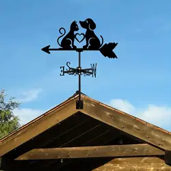 Hond Kat Silhouet Tuin Dak Tuin Weathervane Metalen Windvaan Windrichting Indicator Voor Schuur Tuinhuisje Garage Boerderij Koepel