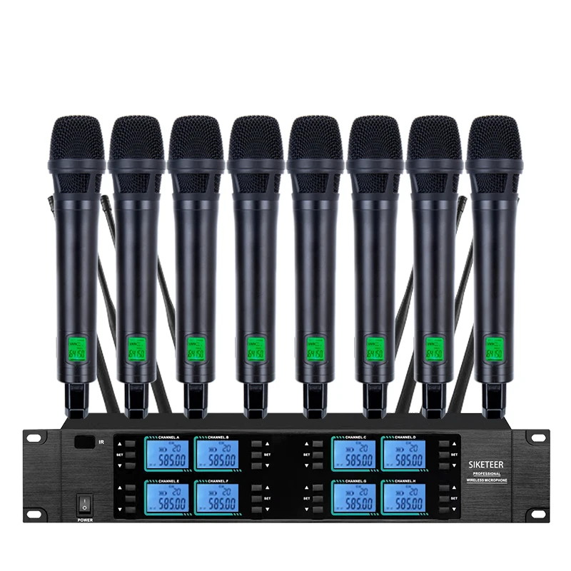 ميكروفون لاسلكي احترافي UHF، ميكروفون مكثف فوق الأذن، مناسب لعروض المسرح وكلام الكنيسة.