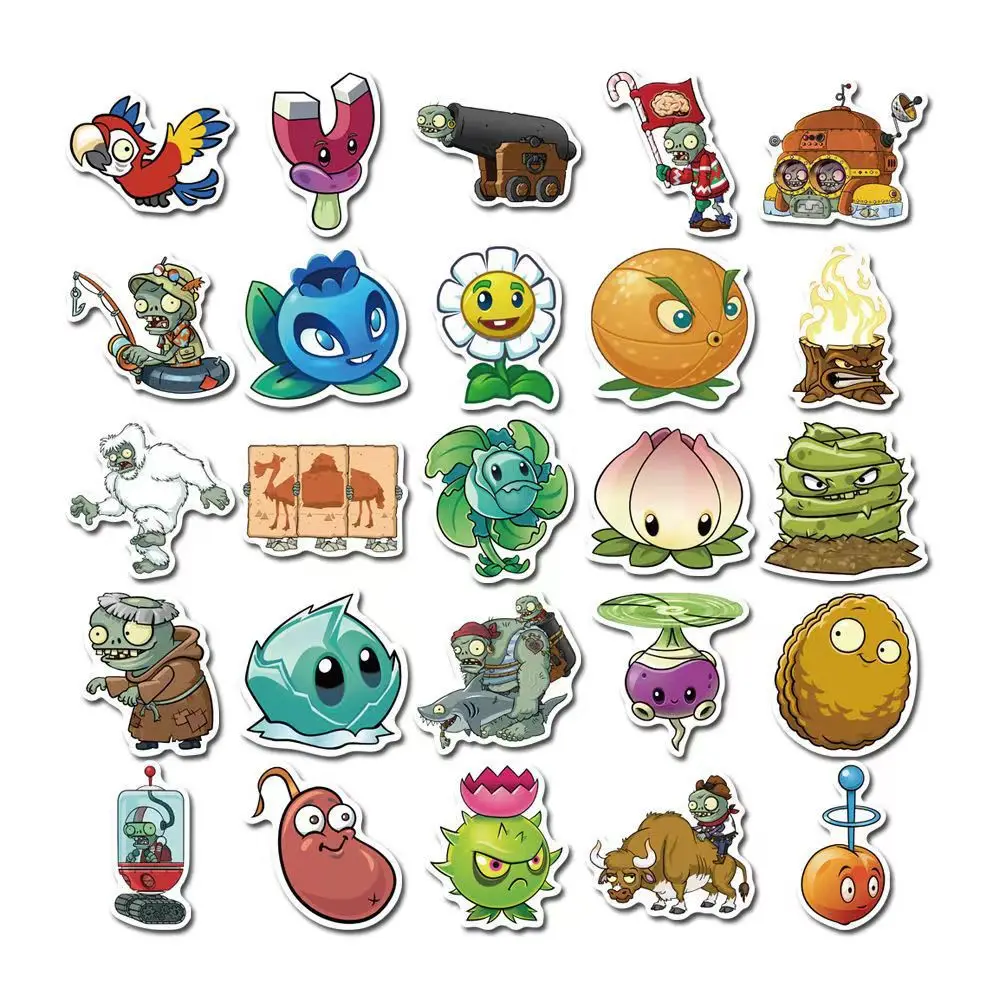 10/30/50PCS Cartoon Plants Vs Zombie Game Stickers Guitar Laptop Phone Fridge Skateboard Travel Luggage Graffiti Sticker Kid Toy