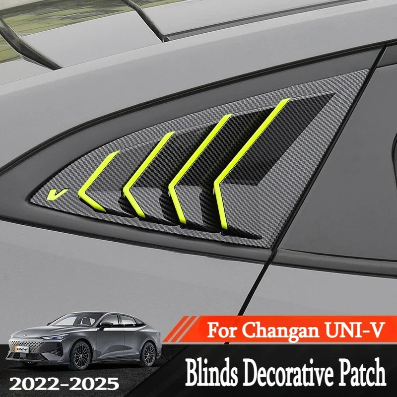 For Changan 3th UNI-V 2022-2025 Blinds Rear Triangular Car Window Exterior Decorative Patch Modified Supplies Accessories