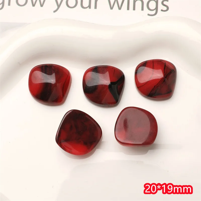 Wholesale 100pcs/lot color print geometry irregular shape resin cabochon beads diy jewelry garment hair accessory
