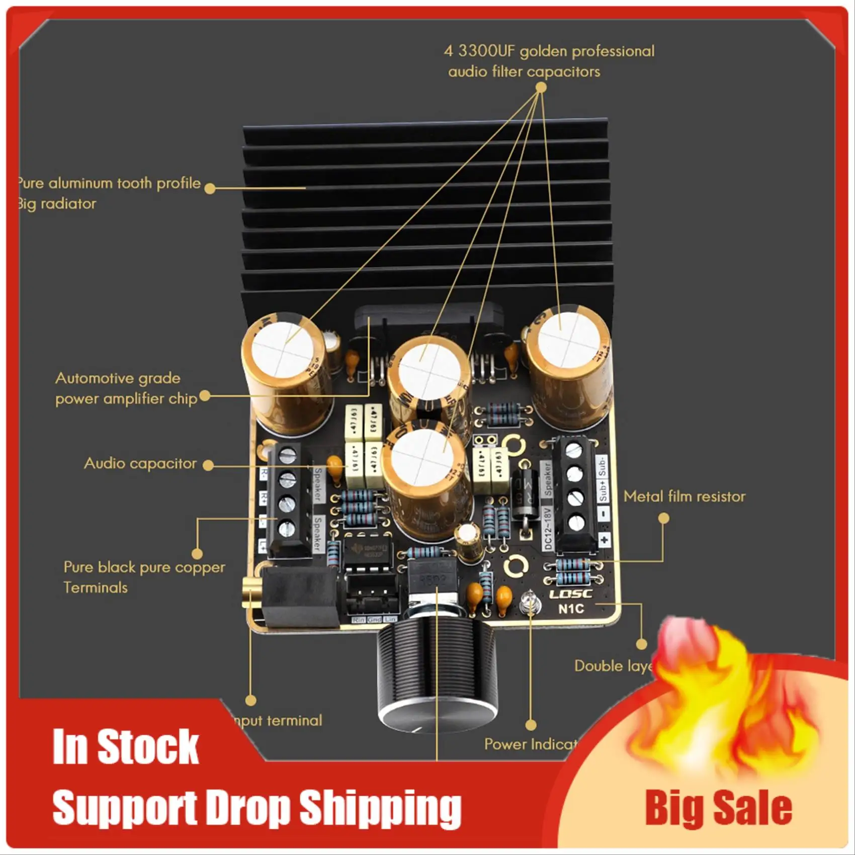 أفضل العروض LQSC TDA7850 2.1 قناة مكبر كهربائي مجلس 2X80W مع لوحة فك تشفير بلوتوث