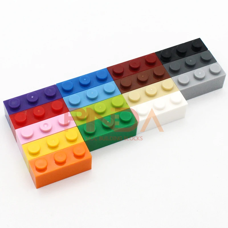 50pcs DIY Building Blocks Thick Figures Bricks 1x3 Dots Educational Creative Size Compatible With 3622 Plastic Toys for Children