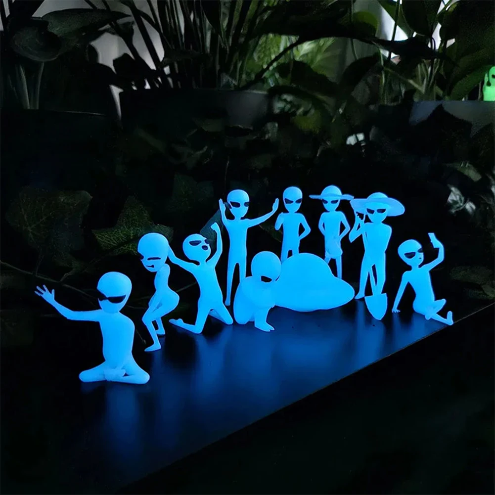 Cute Glowing In The Dark Plant Accessory Alien Planter Stylish Decorative Crafts For Living Rooms Yard Action Figure Home Decor