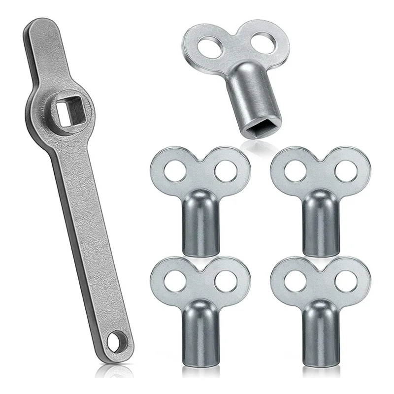 Chiavi di spurgo BAAO-6 pezzi per kit radiatori, maniglia di sfiato del radiatore e 5 chiavi di spurgo per spurgo con doppio foro per riscaldatori