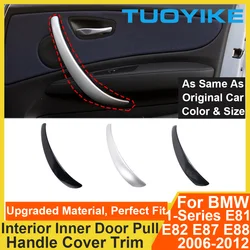 Car Interior Door Pull Handle Cover Trim Panel Left Right Silver Piano Carbon Fiber For BMW 1-Series E81 E82 E87 E88 2006-2012