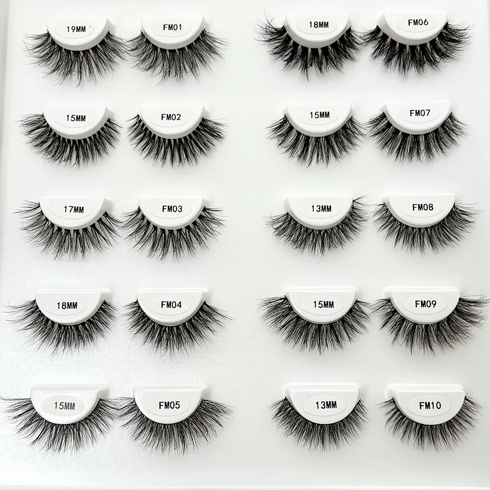 Clear Band Wimpern Natürliche flauschige 3D-Nerzwimpern D Curl Volume Wispy Falsche Wimpern mit klarem Band Weiche wiederverwendbare Wimpern