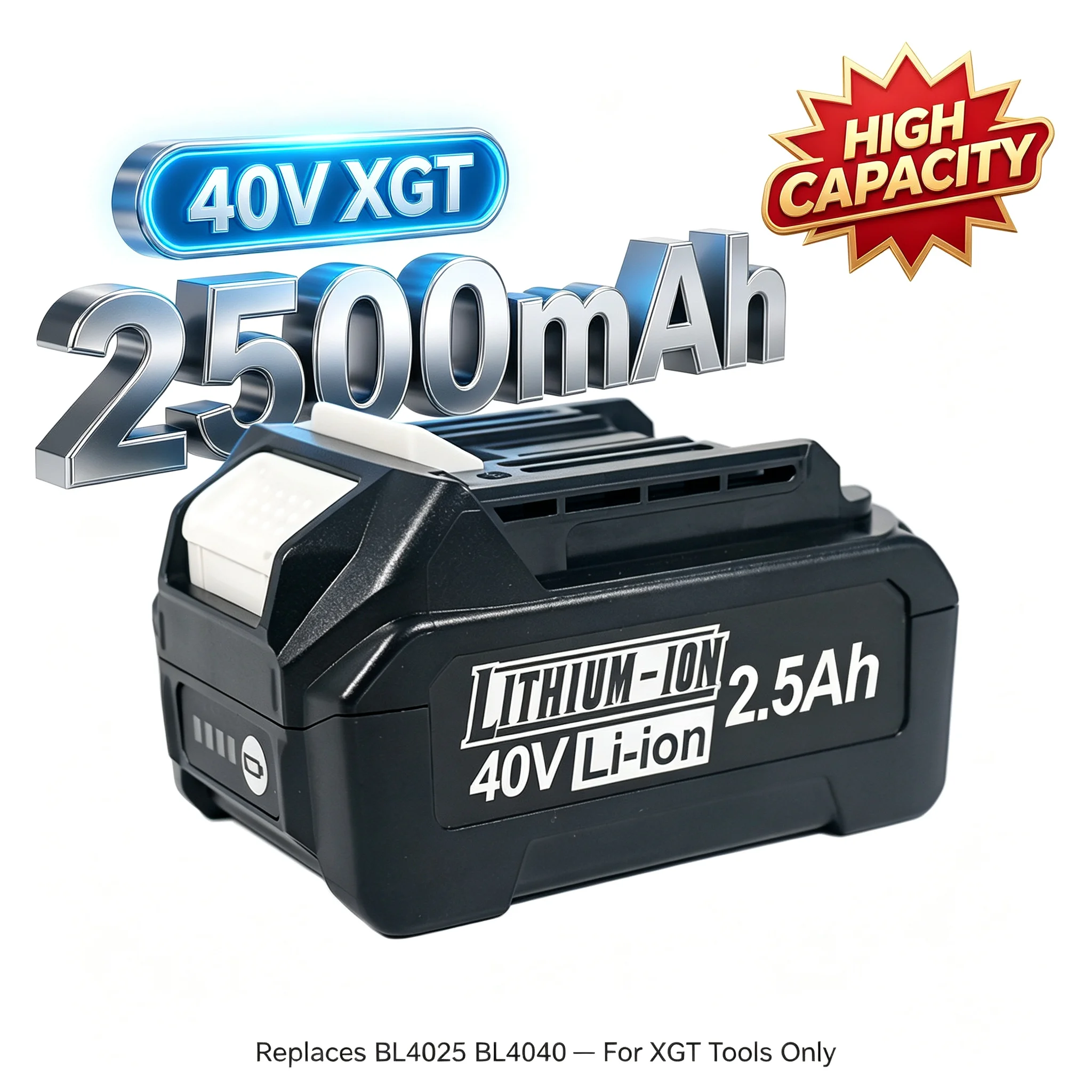 TPCELL 2500mAH For MAKITE 40V Battery Li-ion Replacement for BL4025 BL4040,for MAKITE XGT Tools