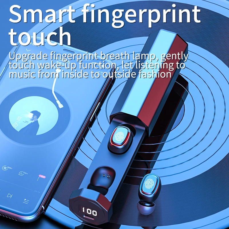 Auricolare Bluetooth 5.1 cuffie senza fili CVC8.0 riduzione del rumore Mini auricolare portatile Touch Control nuovo Design di buona qualità