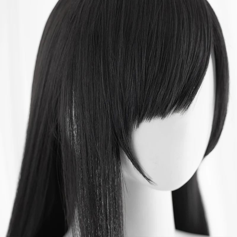 ROLECOS FF VII Tifa Cosplay Wig Game FF7 Remake 80cm Black Women Wigs Heat Resistant Perucas Synthetic Hair