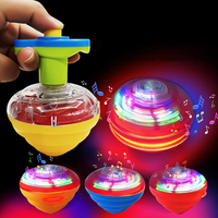 Simulation Conch Flashing Spinning Top Gyro Light Up Toy Kids LED Music Gyroscope Launcher Rotating Fun Birthday Party Favors