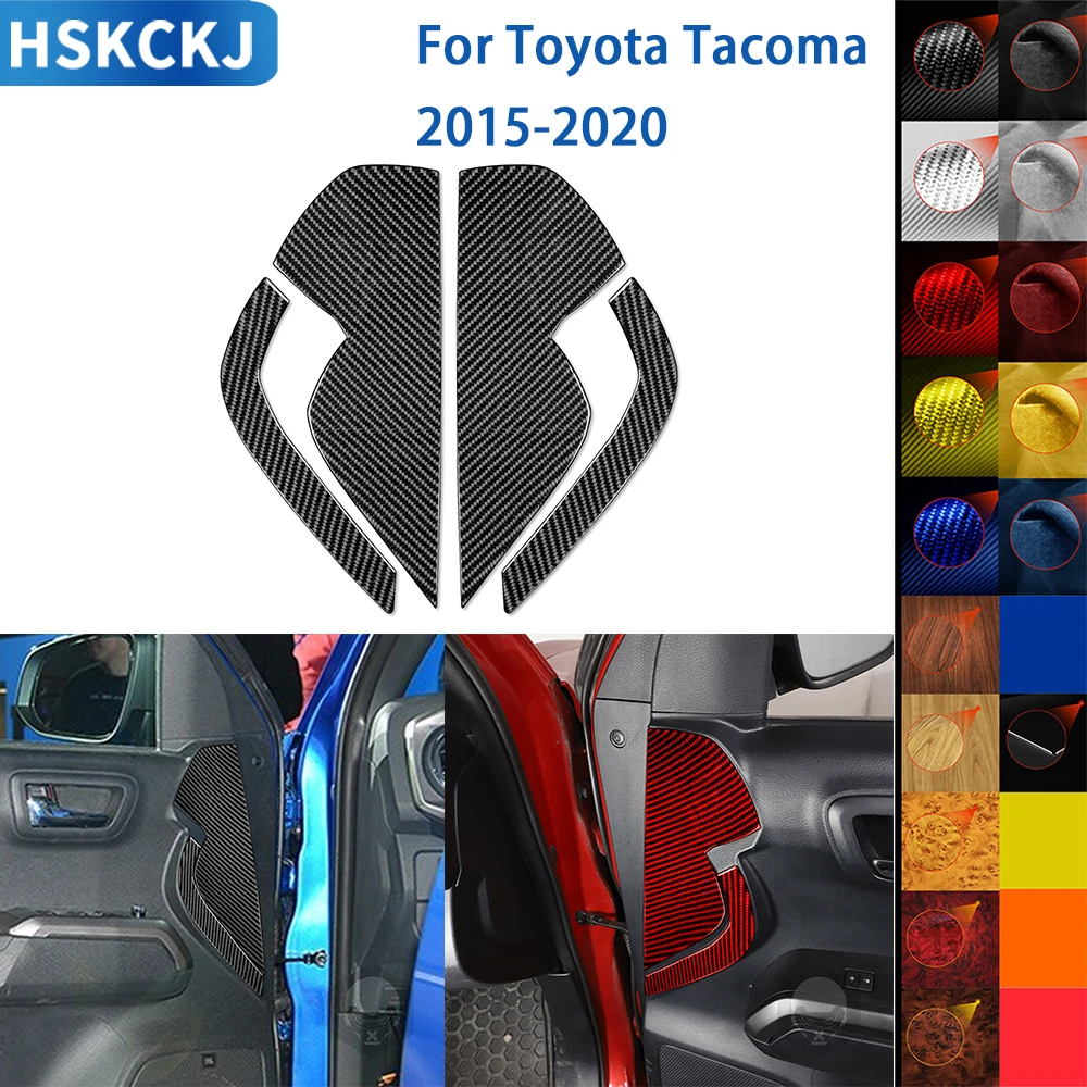 

For Toyota Tacoma 2015-2020 Accessories Carbon Fiber Car Interior Door Buffer Pad Panel Cover Trim Sticker