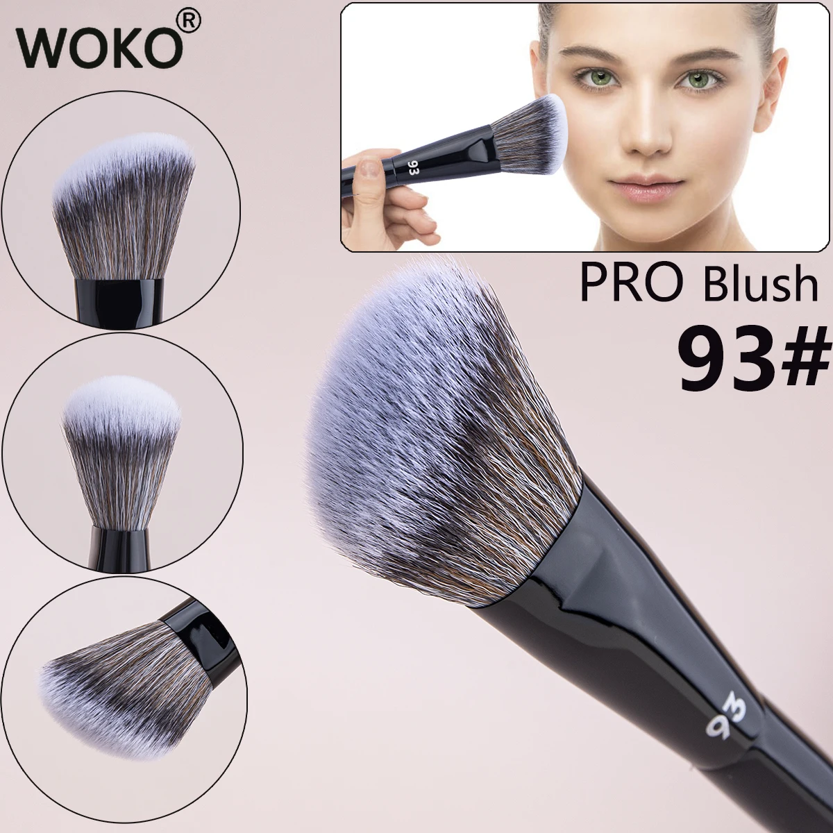 93 # Big Blush Brush Pro Cream Powder Liquid Blusher Makeup Brushes High Quality Big Angled Blusher Silhouette Makeup Tool