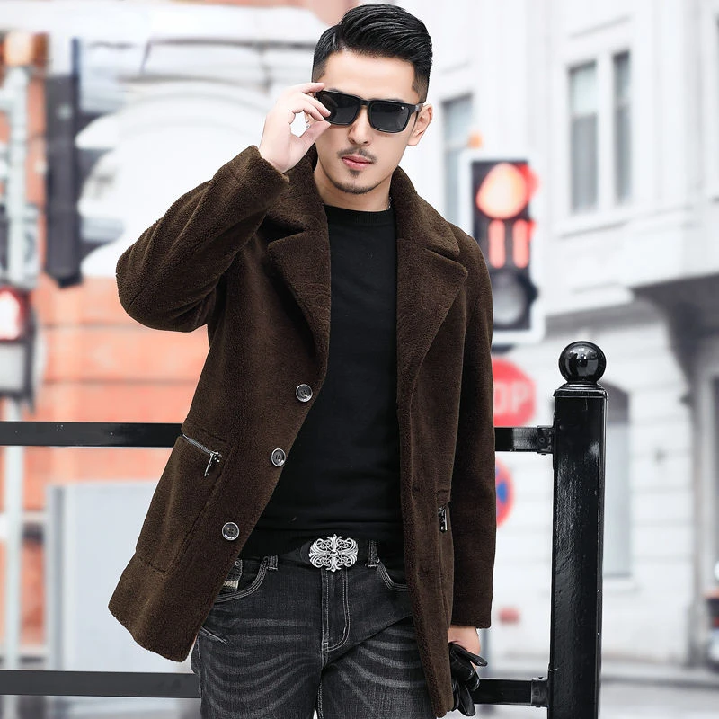 Winter Thick Fleece Men Outwear Overcoat Warm Men Clothing Men's Casual Teddy Woolen Coat Brand Male Fashion Outerwear A31