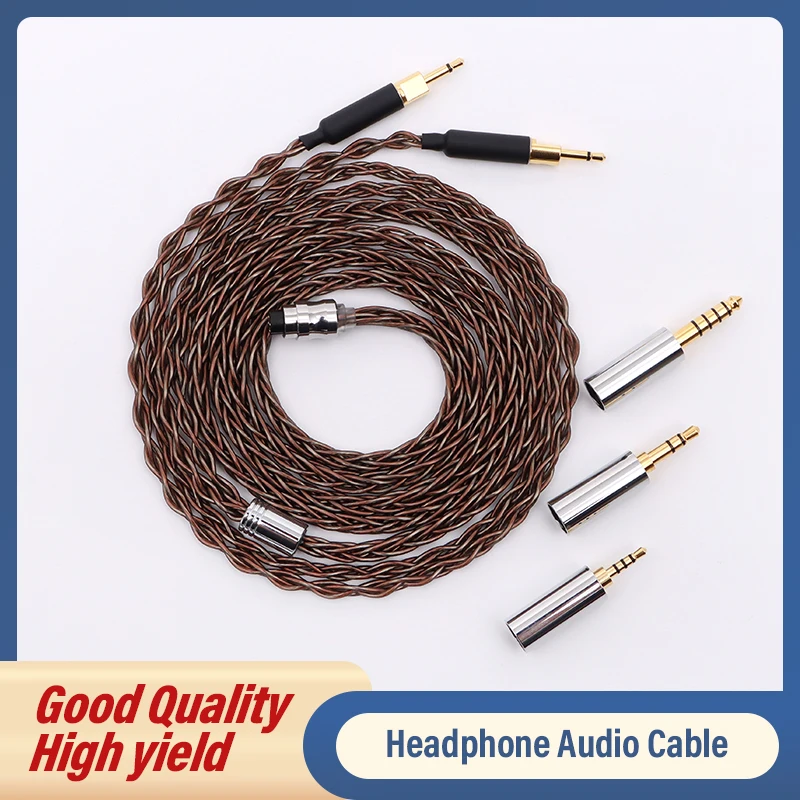 

ivipQ-216 HiFI Alloy Copper + Graphene Interchangeable Plugs Headphone Upgrade Cable For HD650 HD800 Dual Mini 4PIN XLR HIFIMAN