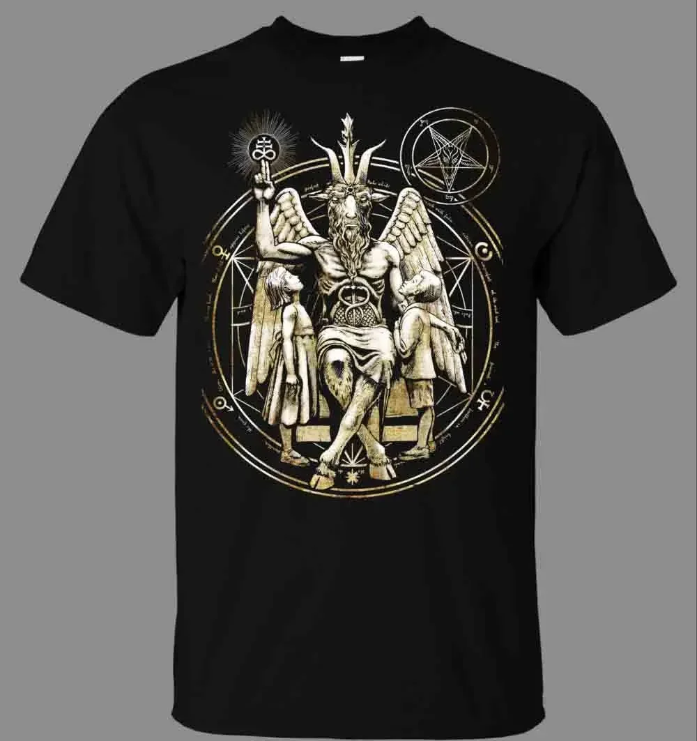 Satanic Devil Baphomet T-Shirt. Summer Cotton Short Sleeve O-Neck Men's T Shirt New S-3XL