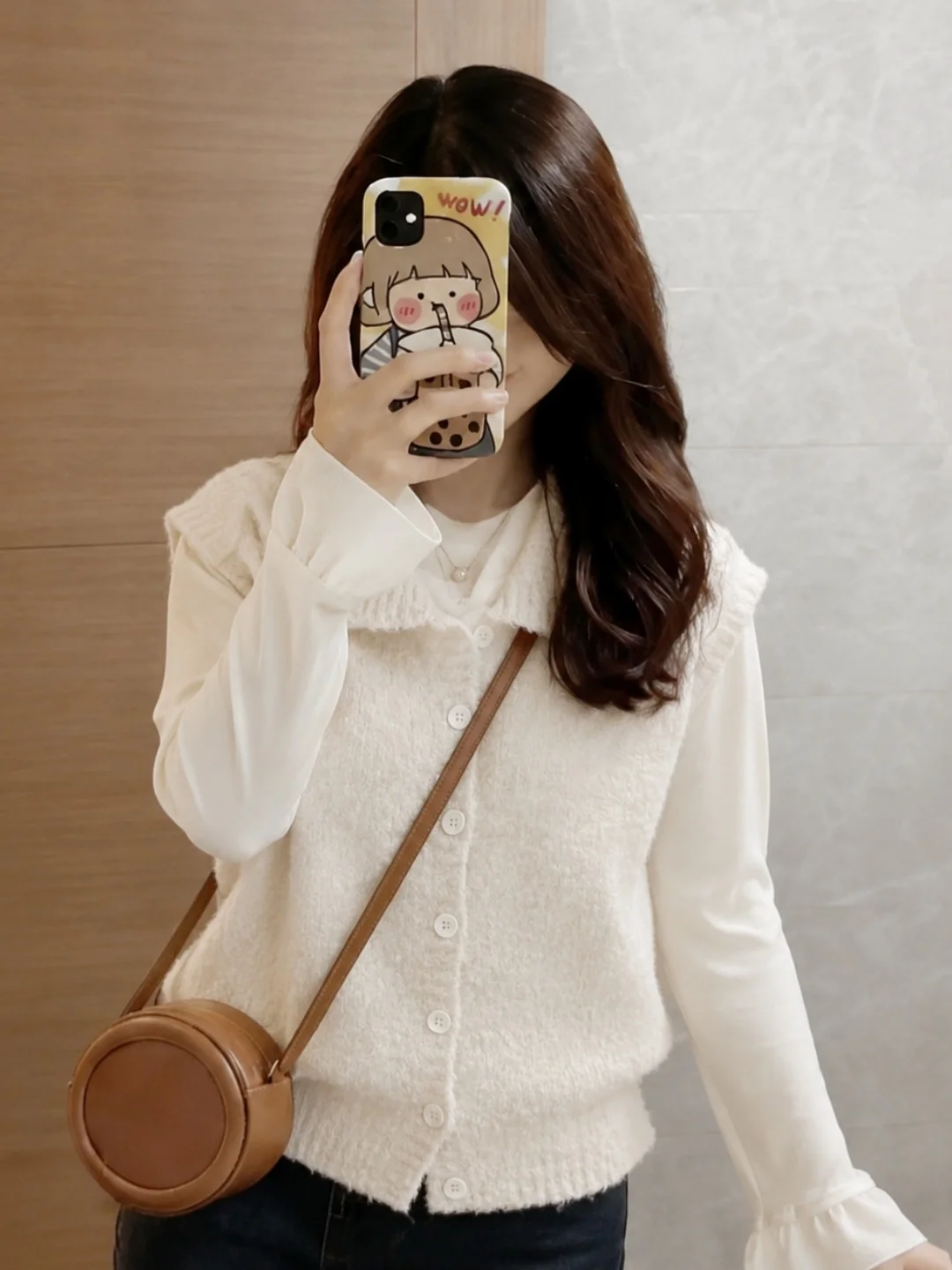 Retro Stylish Knitted Vest Single Button Soft Comfortable Women's Fashion Autumn New Arrival Poetic Lin Commute Style Pure Color