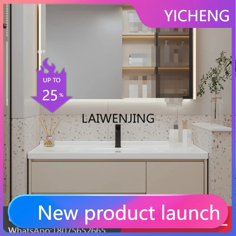 LYY  bathroom cabinet sweeping and mopping integrated storage ceramic integrated face wash and wash basin