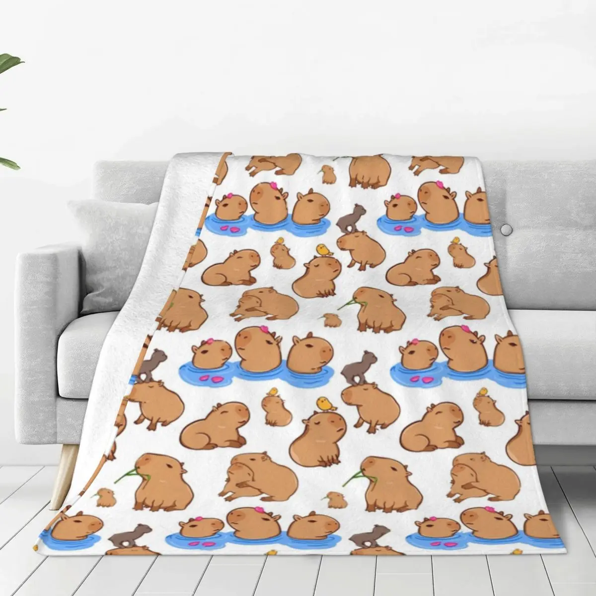 

Capybara Pattern Blankets Cute Animal Wild South America Fuzzy Funny Warm Throw Blanket for Chair Covering Sofa Spring Autumn