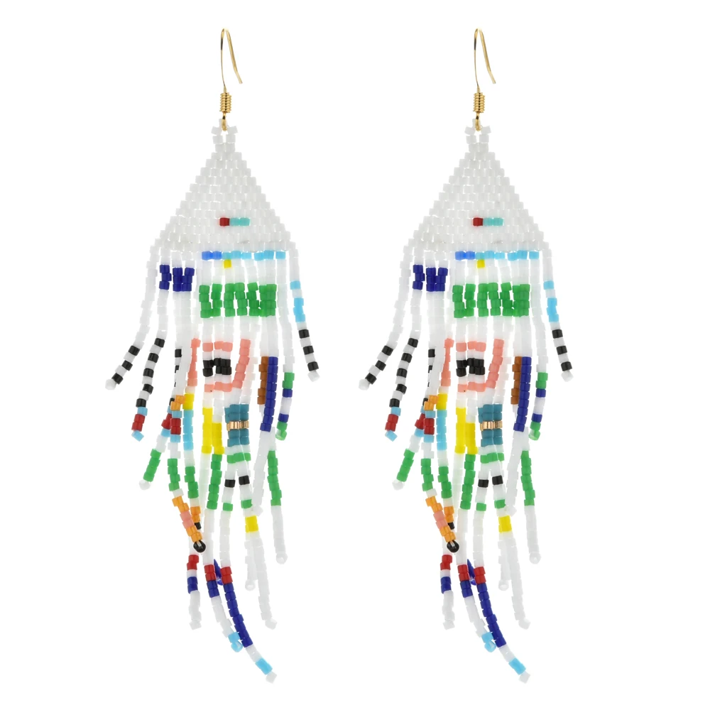 

ZMZY Mexico Miyuki Seed Beads Tassel Earrings for Women Handmade Earrings Bohemian Fashion Jewelry Statement Earrings