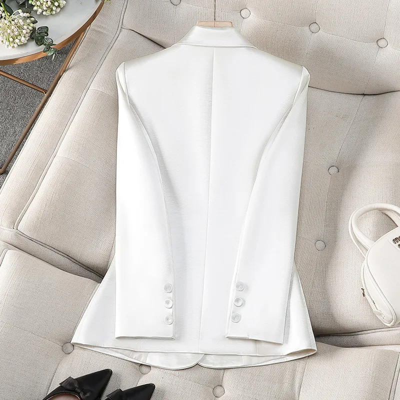 Veste Blazer formelle pour femmes, manches longues, Double boutonnage, vêtements de travail d'affaires, manteau printemps-automne, hauts d'extérieur pour femmes, 2026