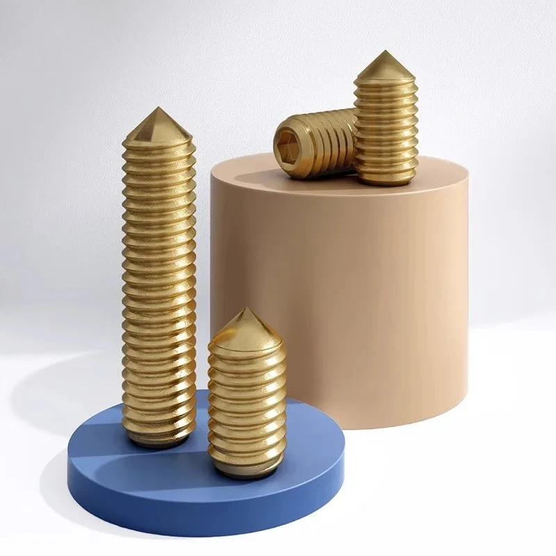 Brass taper point setting screw Headless hex head screw machine wire M3M4M5M6