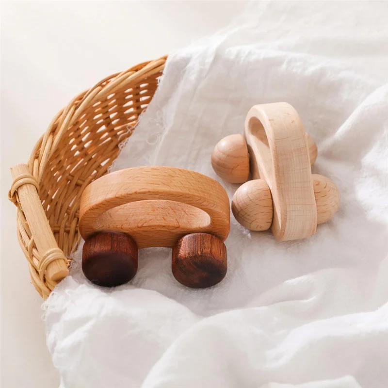 B78B-Houten babyauto Houten duwauto Cadeaus voor jongens en meisjes, duw- en trewauto