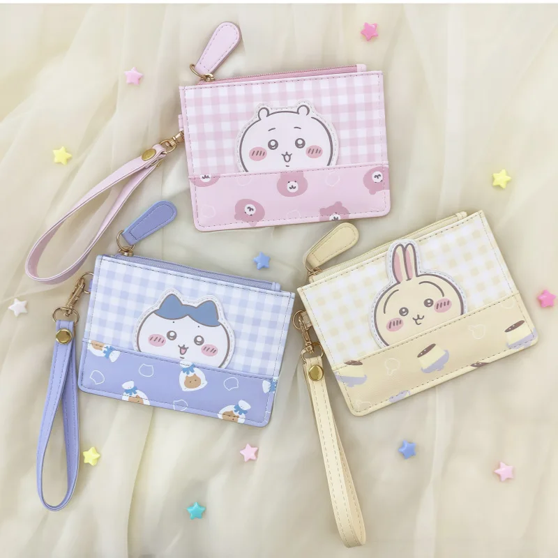 

Chiikawa Card Protective Cover Hachiware Usagi Cartoon Kawaii Student Bus Card Bag Coin Storage Japanese Style Pendant Wallet