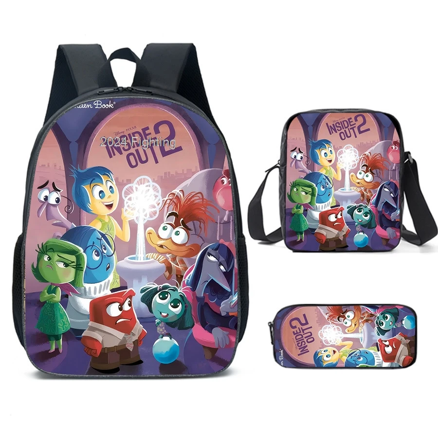 New inside out Backpacks 3pcs Cartoon Primary Boys Girls Lightweight School Bags Kids Travel Mochilas With Shoulder Bags