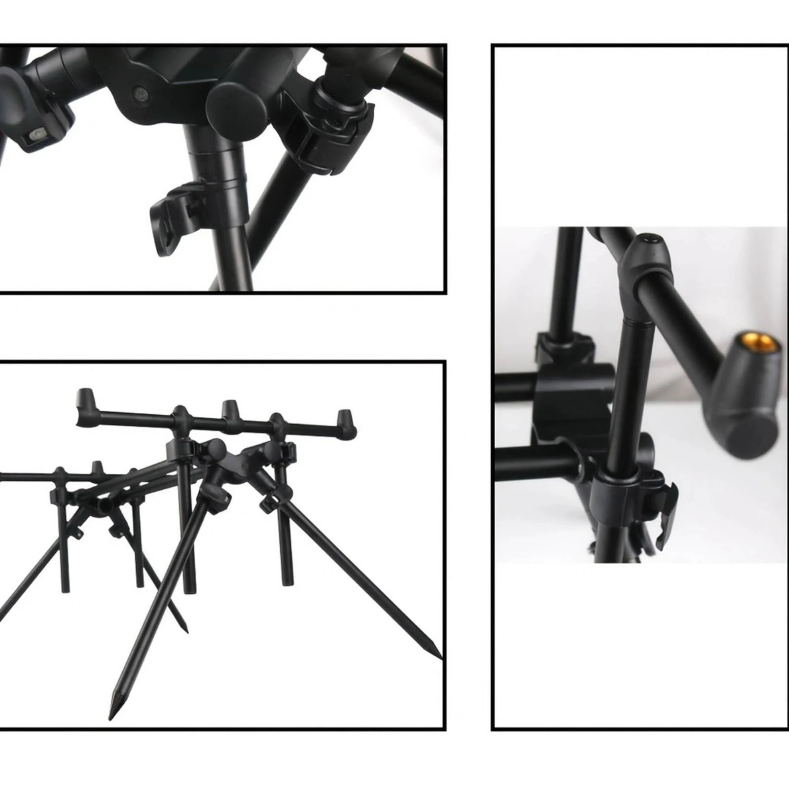 3 Rod Pod Stand Adjustable Tripod Rod Pod Fishing Pole Holder Portable Rustproof